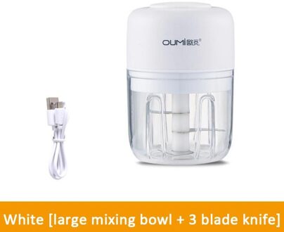 Smart Mini Elektrische Voedsel Knoflook Crusher Vleesmolen Plantaardige Chopper Rasp Kruiden Spice Maker Keuken Accessoires Gereedschap 250ml wit