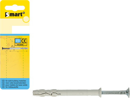 SMART | Nylon nagelplug VK Ø 8x80 grijs NZN | 20 st SM0PKKN01080080GH