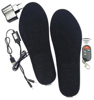 Smart Oplaadbare Elektrische Verwarming Binnenzool met Afstandsbediening Kachel Warm Binnenzool voor Winter Schoenen Levert Zwart 41-46