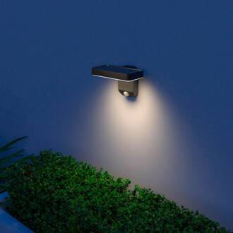 Smart Outdoor Solar Buitenlamp - Slimme Wandlamp - Bediening via Calex App - RGB en Warm Wit - Zwart