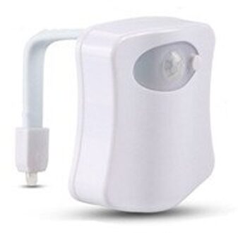 Smart Pir Motion Sensor Toiletbril Nachtlampje 8 Kleuren Waterdichte Backlight Voor Toiletpot Led Wc Licht wit