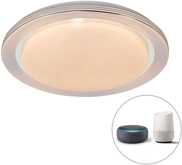 Smart plafondlamp wit 48 cm incl. LED en dimmer RGB - Jochem