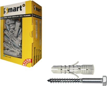 SMART | plug nylon + DIN 571 Ø 10x100 NZN | 10 st - SM0PZSN0114100100E