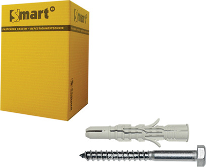 SMART | plug nylon +schroef ZSK Ø 8x160 NZN | 10 st SM0LPZN0110081603