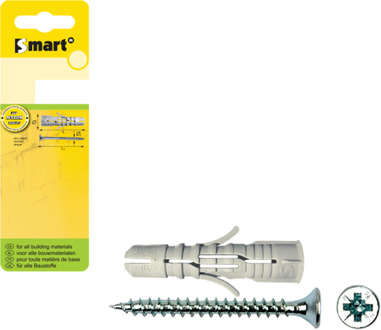 SMART | plug +schroef vzk Ø 6x30 NZn | 15 st SM0PUSN0106060030H