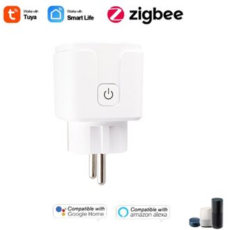 Smart Plug Wifi Socket Eu 15A Power Monitor Timing Functie Tuya Smartlife App Controle Werkt Met Zigbee Alexa Google Assistent Bruin