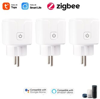 Smart Plug Wifi Socket Eu 15A Power Monitor Timing Functie Tuya Smartlife App Controle Werkt Met Zigbee Alexa Google Assistent lucht blauw