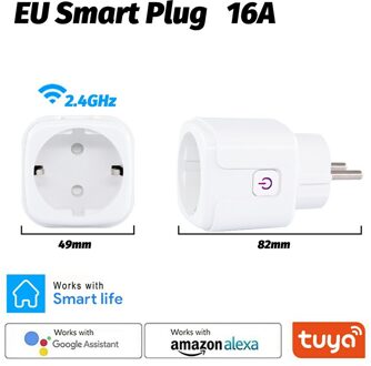 Smart Plug Wifi Socket Eu 16A Power Monitor Timing Functie Tuya Smartlife App Controle Werkt Met Alexa Google Assistent 2 stk / EU plug