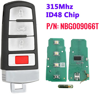 Smart Remote Key Fob 3+1 Buttons 315MHz ID48 for VW Passat 2006 2007 2008 2009 2010 2011 2012 2013 for CC, NBG009066T