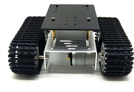 Smart Robot Tank Chassis Gevolgd Auto Platform Met 12V 350rpm Motor Voor Arduino DIY Robot Speelgoed Deel Mini t101 blauw 12V 350rpm