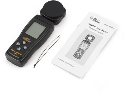 SMART SENSOR AS803 Digital Lux Meter Luminance Tester Light Meter 1-200000 Lux Tools Photometer Spectrometer Actinometer