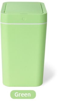 Smart Sensor Prullenbak Thuis Intelligente Automatische Inductie Elektrische Prullenbak Waterdichte Afvalbakken 8L groen