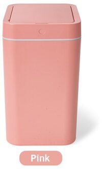 Smart Sensor Prullenbak Thuis Intelligente Automatische Inductie Elektrische Prullenbak Waterdichte Afvalbakken 8L roze