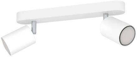 Smart Spot Adfira-Z, wit, 2-lamps, staal wit, chroom