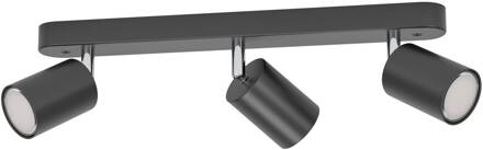 Smart Spot Adfira-Z, zwart, 3-lamps, staal zwart, chroom