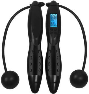 Smart Springtouw Digitale Skipping Touwen Met Anti-Slip Hand Grip Crossfit Speed Jump Rope Met Counter Fitness Entertainment zwart