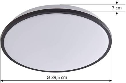 Smart Swaran LED plafondlamp, Ø39,5cm, RGB, CCT, Tuya wit, zwart