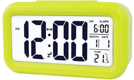 Smart Temperatuur Wekker Led Display Digitale Backlight Kalender Desktop Snooze Mute Elektronische Wekker Batterij groen