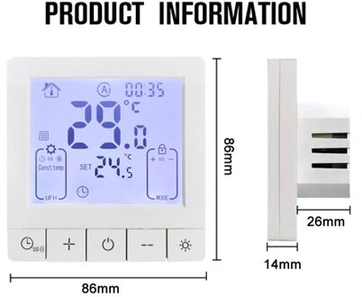 Smart Thermostat for Home Programmable Temperature Control IP20 Protection 24H Timed On/Off Digital Thermostat for 16A Electric Underfloor Heating