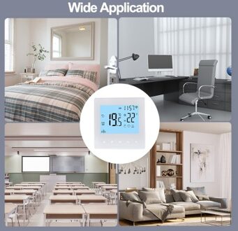 Smart Tuya WiFi Thermostat 16A Digital Programmable LCD Display Underfloor Heating Temperature Controller Digital Intelligent Wall Thermostat for Electric Heating