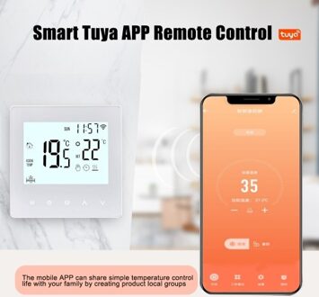 Smart Tuya WiFi Thermostat 16A Digital Programmable LCD Display Underfloor Heating Temperature Controller Digital Intelligent Wall Thermostat for Electric Heating