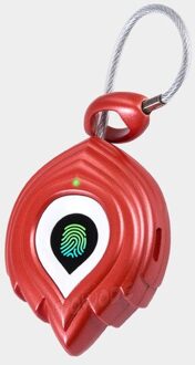 Smart Vingerafdruk Slot Waterdichte Mini Biometrische Keyless Usb Oplaadbare Hangslot Vingerafdruk Chip Anti Heft Bagage Tas Doos rood