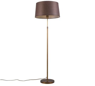 Smart vloerlamp brons met bruine kap 45 cm incl. Wifi A60