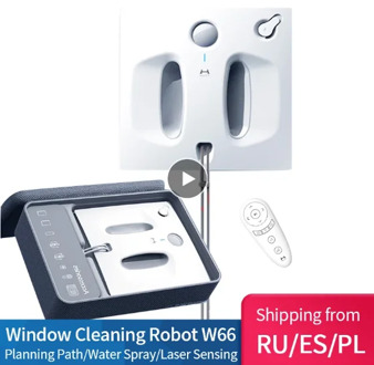 Smart Water spray window cleaner HUTT W66 electric window cleaning robot Magnetic Glass household Cleaning Tool