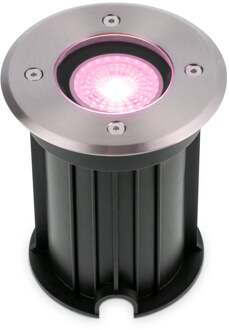 Smart WiFi LED Grondspot - Maisy - Rond - RVS 5.5W - RGBWW - IP67 straal waterdicht - 3 jaar garantie