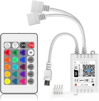Smart Wifi Led Strip Licht Controller, 2 In 1 DC5V-24V 6A Met Afstandsbediening, compatibel Met Alexa Google Thuis En Siri