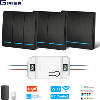 Smart Wifi Light Switch 433MHz RF Wall Switch Tuya/Smart Life App Wireless Smart DIY Breaker Module Works with Alexa Google Home