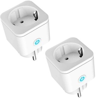 Smart Wifi Plug Adapter 16A Eu Remote Voice Control Power Monitor Stopcontact Timing Functie Werk Met Alexa Google Thuis tuya 2stukken