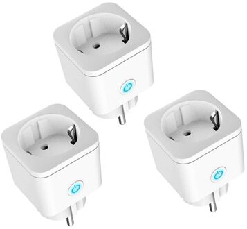 Smart Wifi Plug Adapter 16A Eu Remote Voice Control Power Monitor Stopcontact Timing Functie Werk Met Alexa Google Thuis tuya 3stukken