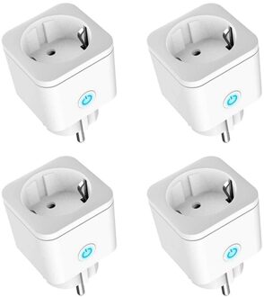 Smart Wifi Plug Adapter 16A Eu Remote Voice Control Power Monitor Stopcontact Timing Functie Werk Met Alexa Google Thuis tuya 4stukken