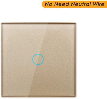 Smart Wifi Schakelaar Touch Light Switch Geen Neutrale Draad Tuya App 433 Rf Controle Ondersteuning Alexa Google Thuis 220V wifi Wandschakelaar goud 1Gang