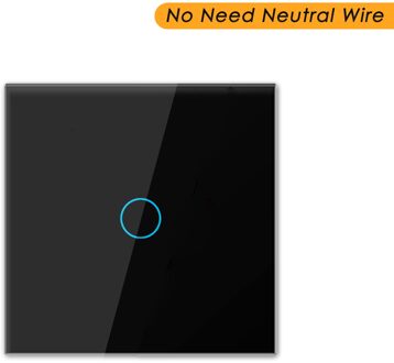 Smart Wifi Schakelaar Touch Light Switch Geen Neutrale Draad Tuya App 433 Rf Controle Ondersteuning Alexa Google Thuis 220V wifi Wandschakelaar zwart 1Gang
