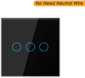 Smart Wifi Schakelaar Touch Light Switch Geen Neutrale Draad Tuya App 433 Rf Controle Ondersteuning Alexa Google Thuis 220V wifi Wandschakelaar zwart 3Gang