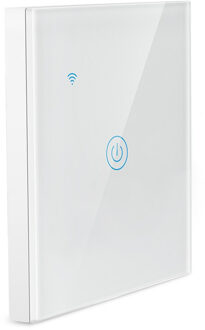 Smart Wireless Touch Schakelaar 1/2/3Gang 433Mhz Rf Lichtschakelaar Draadloze Panel Schakelaar Afstandsbediening 10A/1100W Zender Ontvanger 1 Gang Switch
