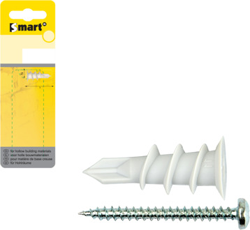 SMART | Zelfb. gipskartonplug + schr. Ø 13x32 PA6 | 6 st SMGKPSN0004H