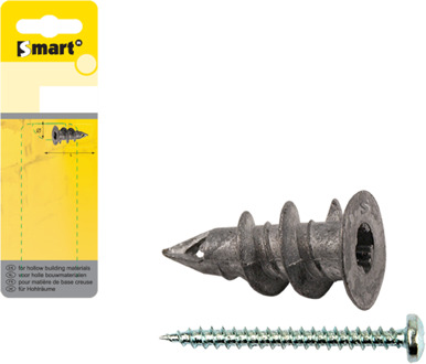 SMART | Zelfb. gipskartonplug +schroef Ø 15x29 Zn | 6 st SMGKPS00101H
