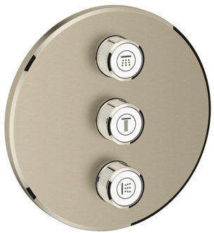 SmartControl afbouwdeel v. inbouwkraan volume (stopkraan) v. 3 functies rond brushed nikkel 29122EN0 Nikkel geborsteld