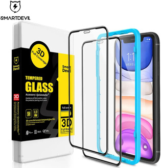 SmartDevil 2Pcs Tempered Glass For iPhone 12 Pro Max 11 Pro Max 7 8 X XS XR Screen Protector Full Coverage Scratch Proof