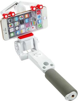 Smartphon Universele Smartphone Opvouwbare Telescopische Draagbare Handheld zelfontspanner Traval Selfie Stok Bluetooth wit