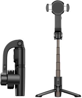 Smartphone Handheld Gimbal Stabilisatoren Selfie Stok Statief Anti-Shake Draadloze Bluetooth Afstandsbediening Uitschuifbare Opvouwbare zwart