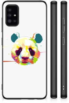 Smartphone Hoesje Samsung Galaxy A51 Back Case TPU Siliconen Hoesje met Zwarte rand Panda Color