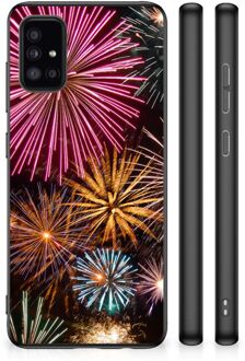 Smartphone Hoesje Samsung Galaxy A51 Smartphonehoesje met Zwarte rand Vuurwerk