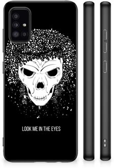 Smartphone Hoesje Samsung Galaxy A51 TPU Bumper met Zwarte rand Skull Hair