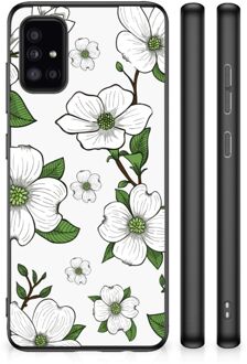 Smartphone Hoesje Samsung Galaxy A51 Trendy Telefoonhoesjes met Zwarte rand Dogwood Flowers