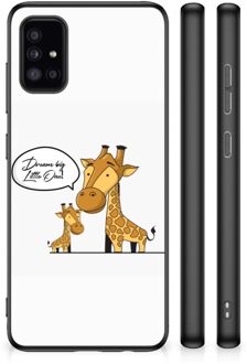 Smartphone Hoesje Samsung Galaxy A51 Trendy Telefoonhoesjes met Zwarte rand Giraffe