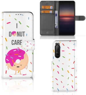 Smartphone Hoesje Sony Xperia 1 II Bookcase met Quotes Donut Cadeautjes voor Meisjes